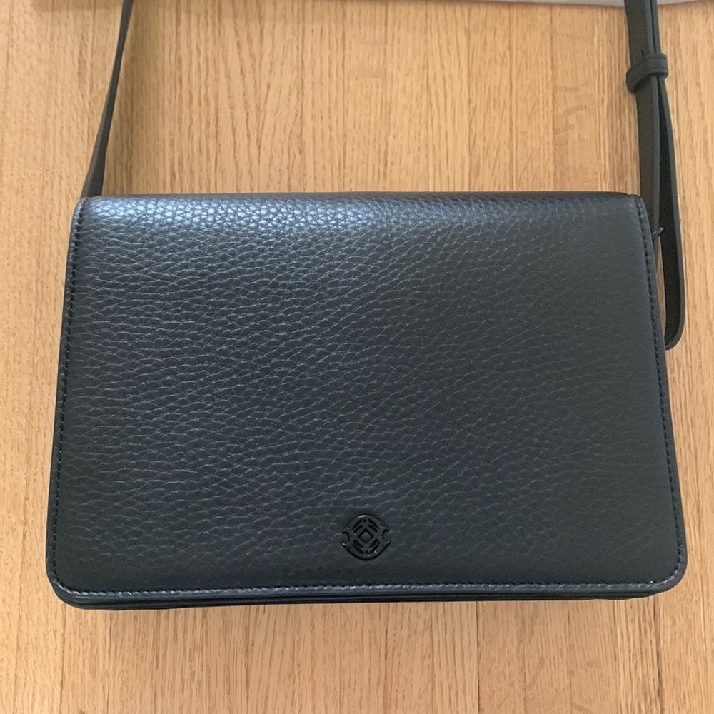 Dagne Dover crossbody in black pebbled leather